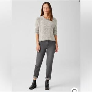 Eileen Fisher High Rise Slim Denim Jeans in Carbon Gray Womens Size M